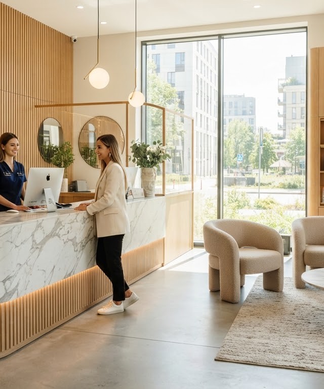 Recepcja kliniki E-dent w Warszawie